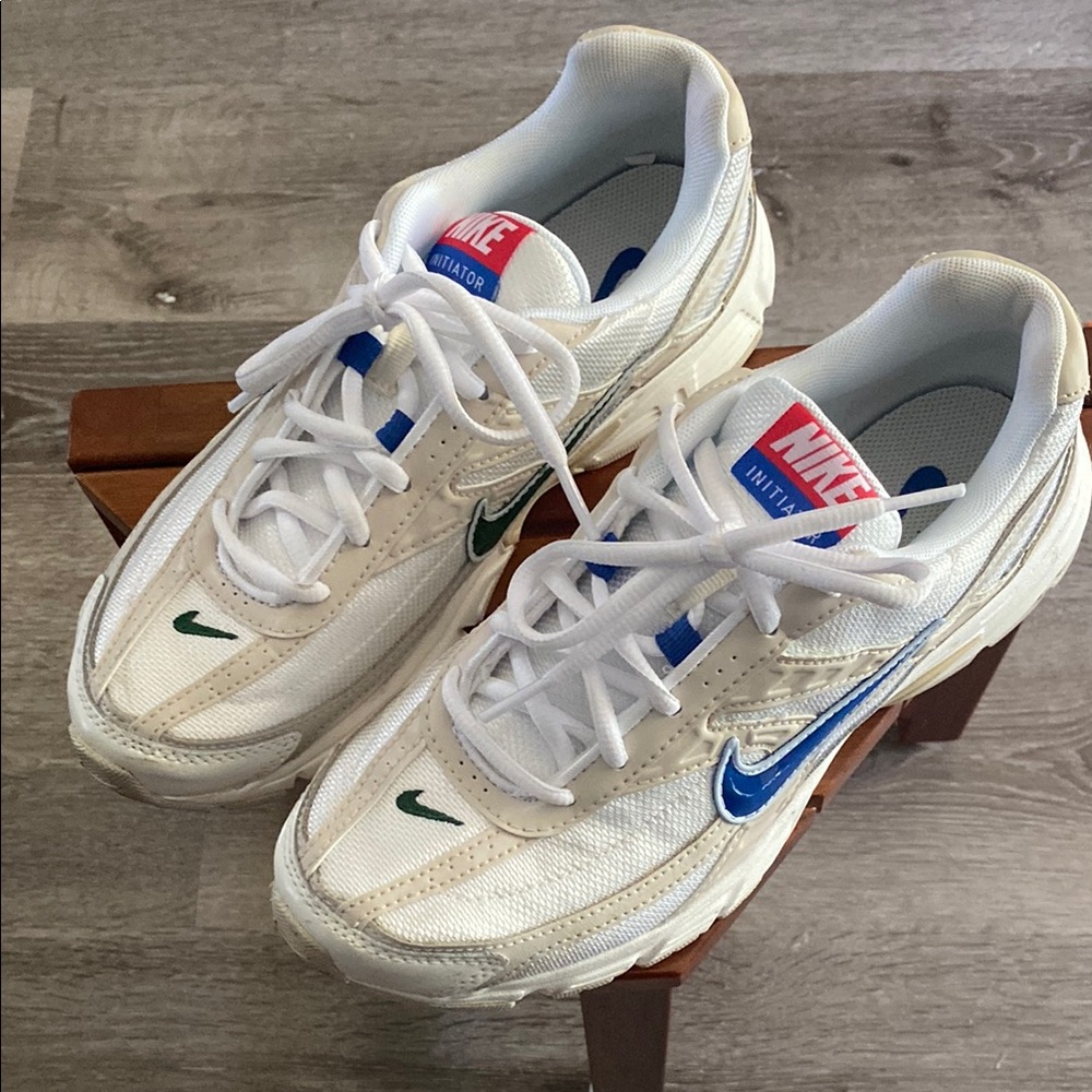Nike White and Blue Athletic Shoes